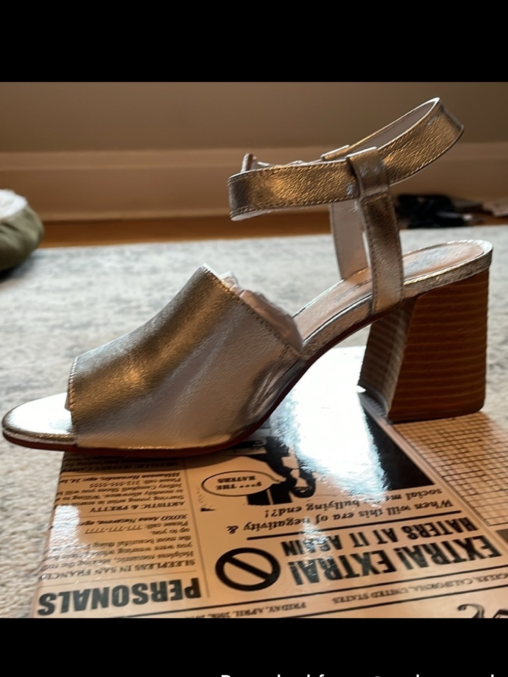 Jeffrey Campbell Silver Block Heel Sandals 9
